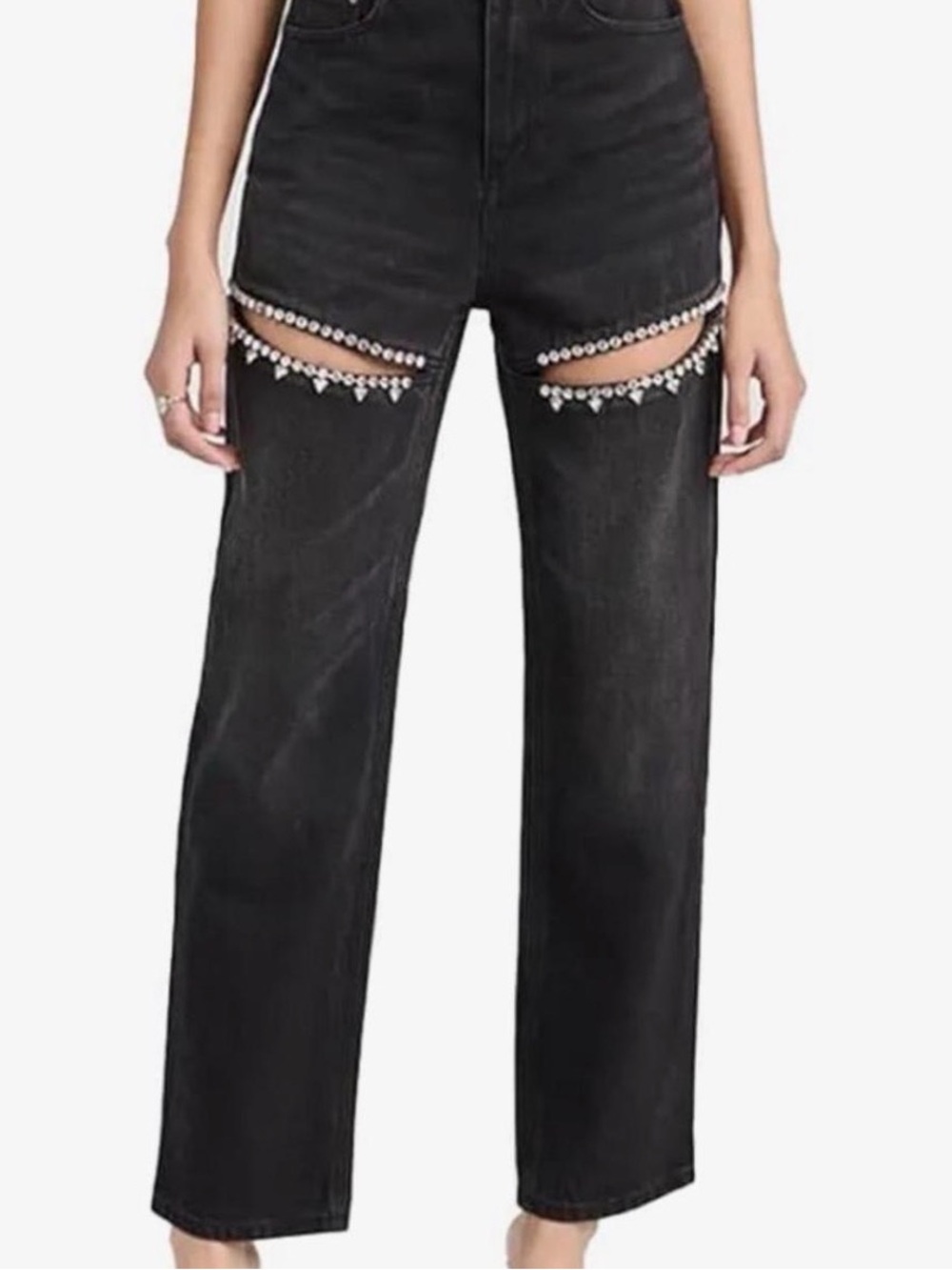 Steve Madden Taylor Black Jeans with Rhinestone Trim